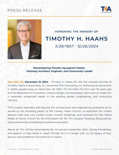 Honoring the Life & Legacy of Timothy H. Haahs